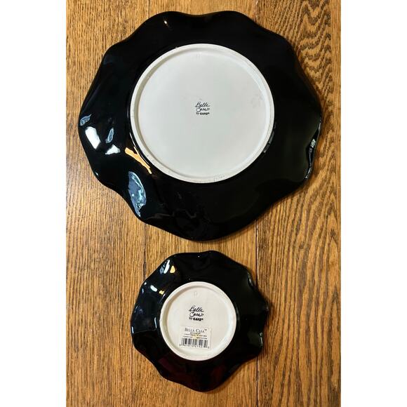 Vintage Ganz Bella Casa Plate Set Abstract Flower Scalloped Ruffle Edge 80’s - Picture 5 of 7